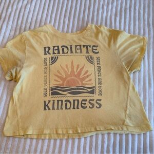 American Eagle Outfitters Yellow Radiate Kindness Tee